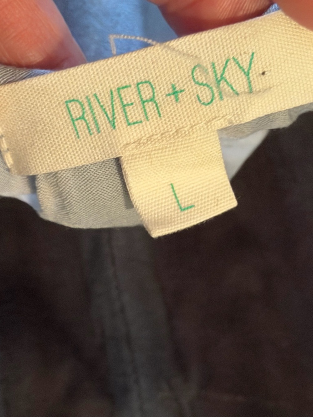 River and Sky Haven Long Sleeve Mini Dress - Soft Blue, Black, Brown in Large - Picture 10 of 13